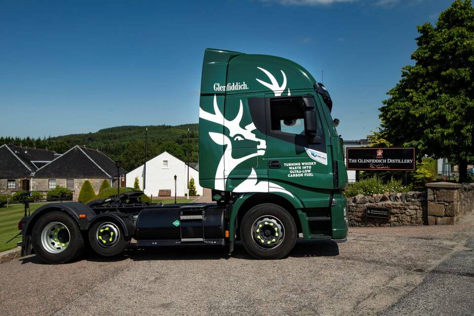 View of the Glenfiddich truck, that runs on whiskey-by-product based biogas, in Dufftown, Scotland, Britain