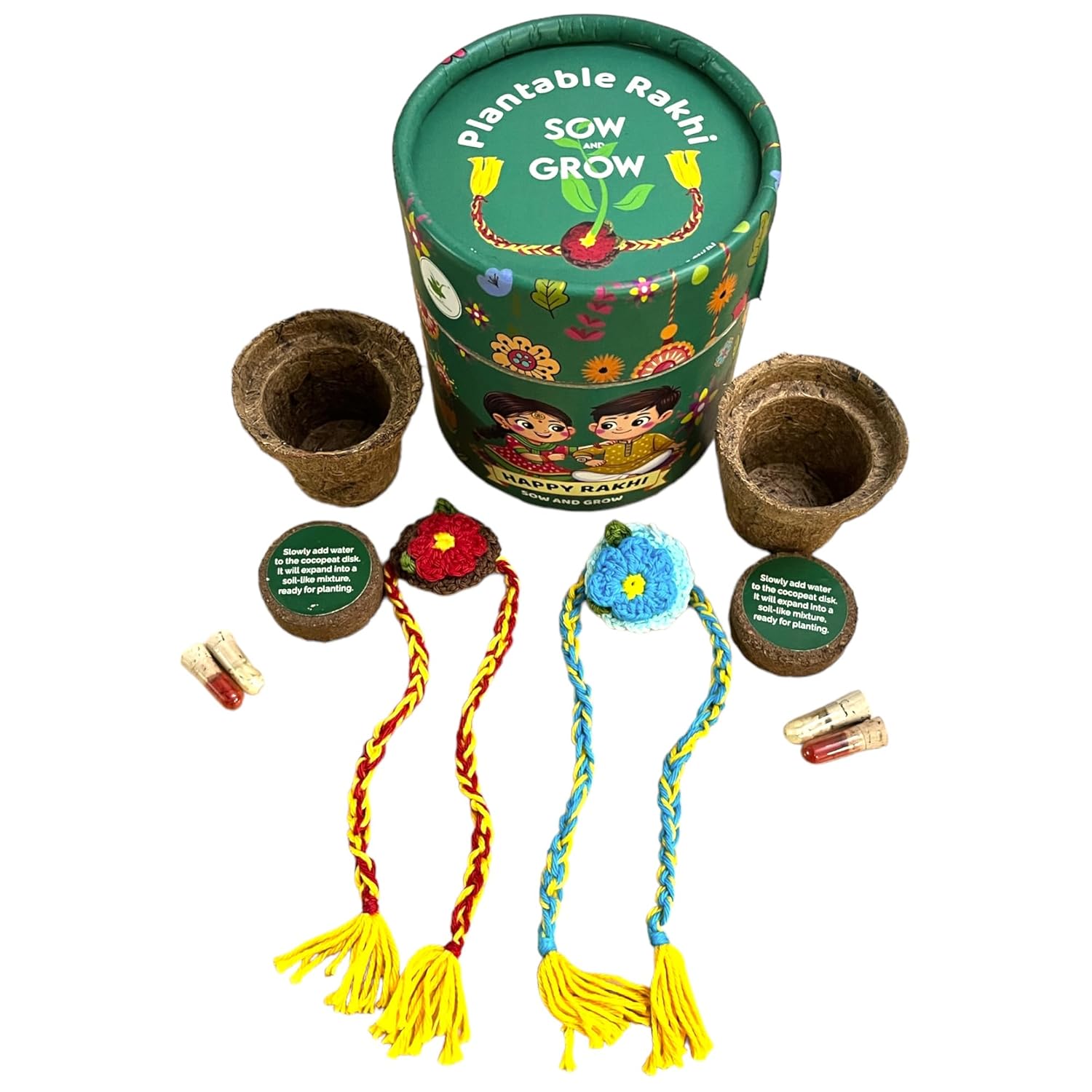 Sow and Grow Plantable Crochet Rakhi with Sunflower Seeds on Amazon.in