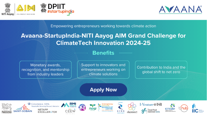 Avaana Capital, Startup India and NITI Aayog AIM launch The Grand Challenge for ClimateTech Innovation 2024-25