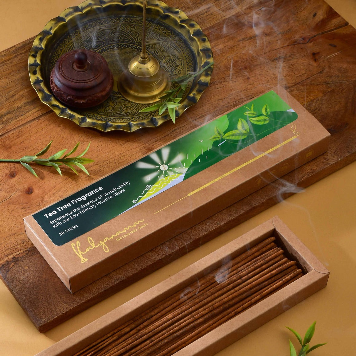 Kalyanamm Tea Tree incense sticks - eco-friendly holy waste recycling