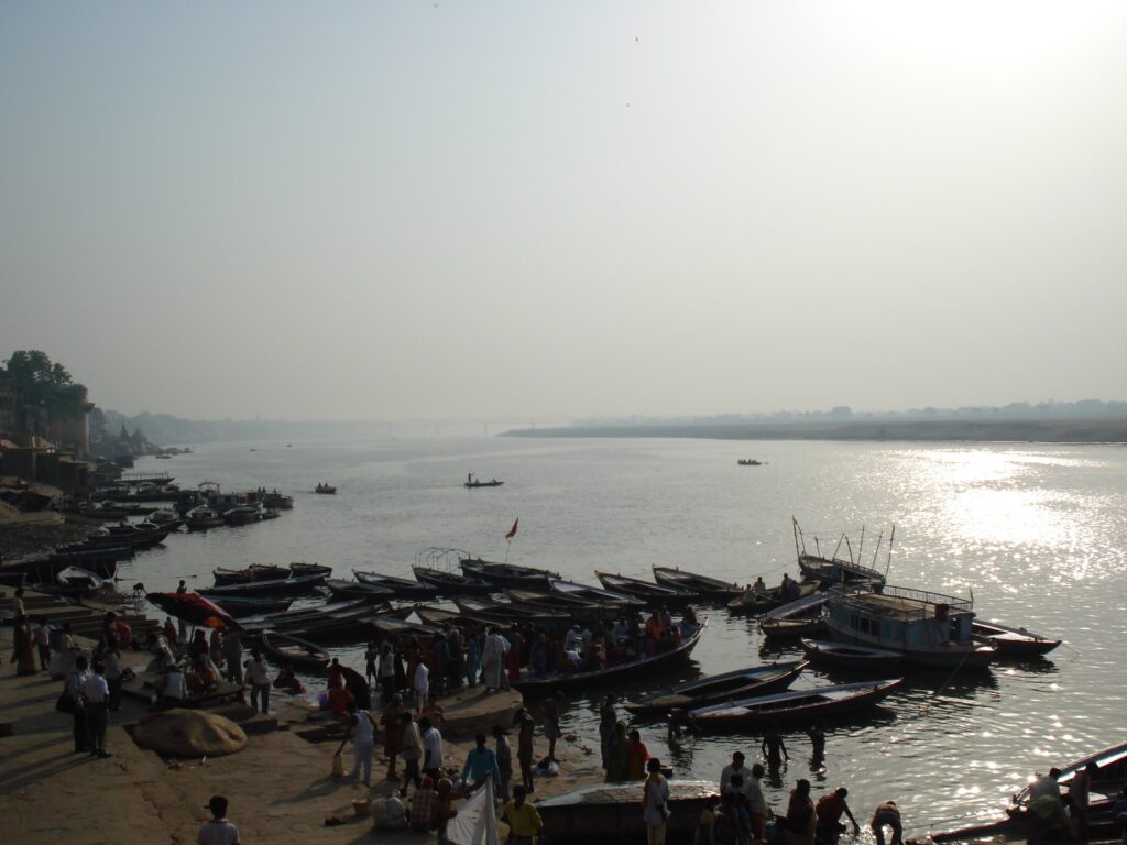 Ganga river at sunrise, India — urban river management and clean water initiative