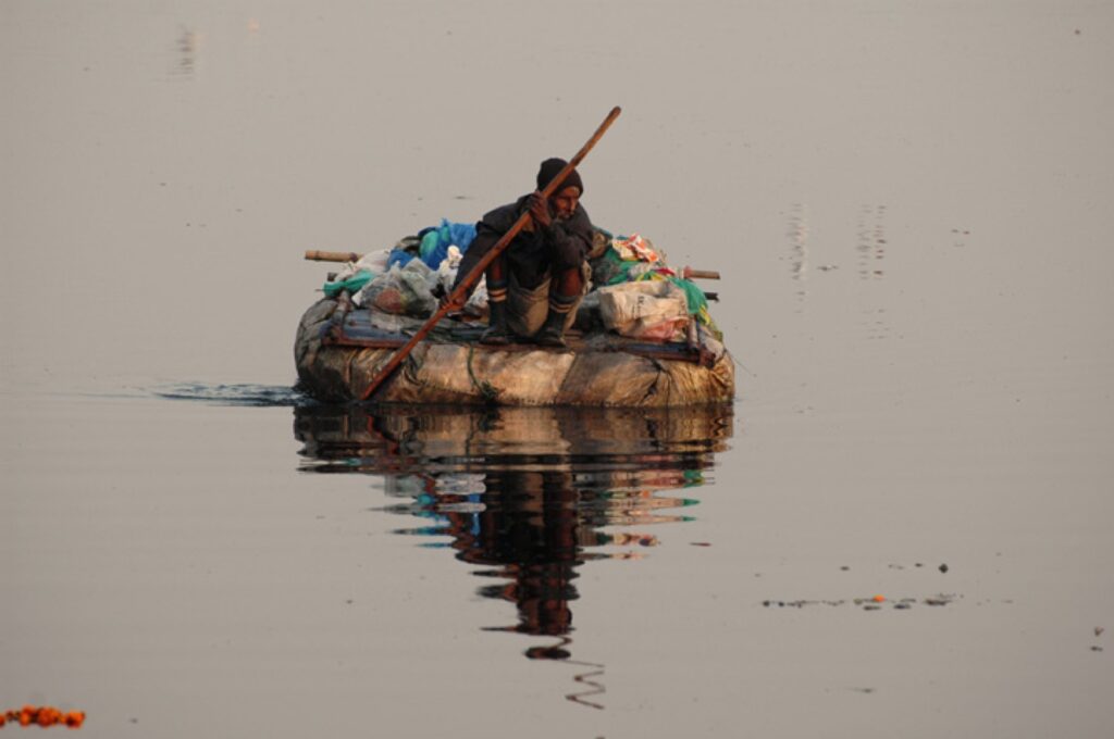 Creative recycled plastic products representing India's circular economy and waste management innovation