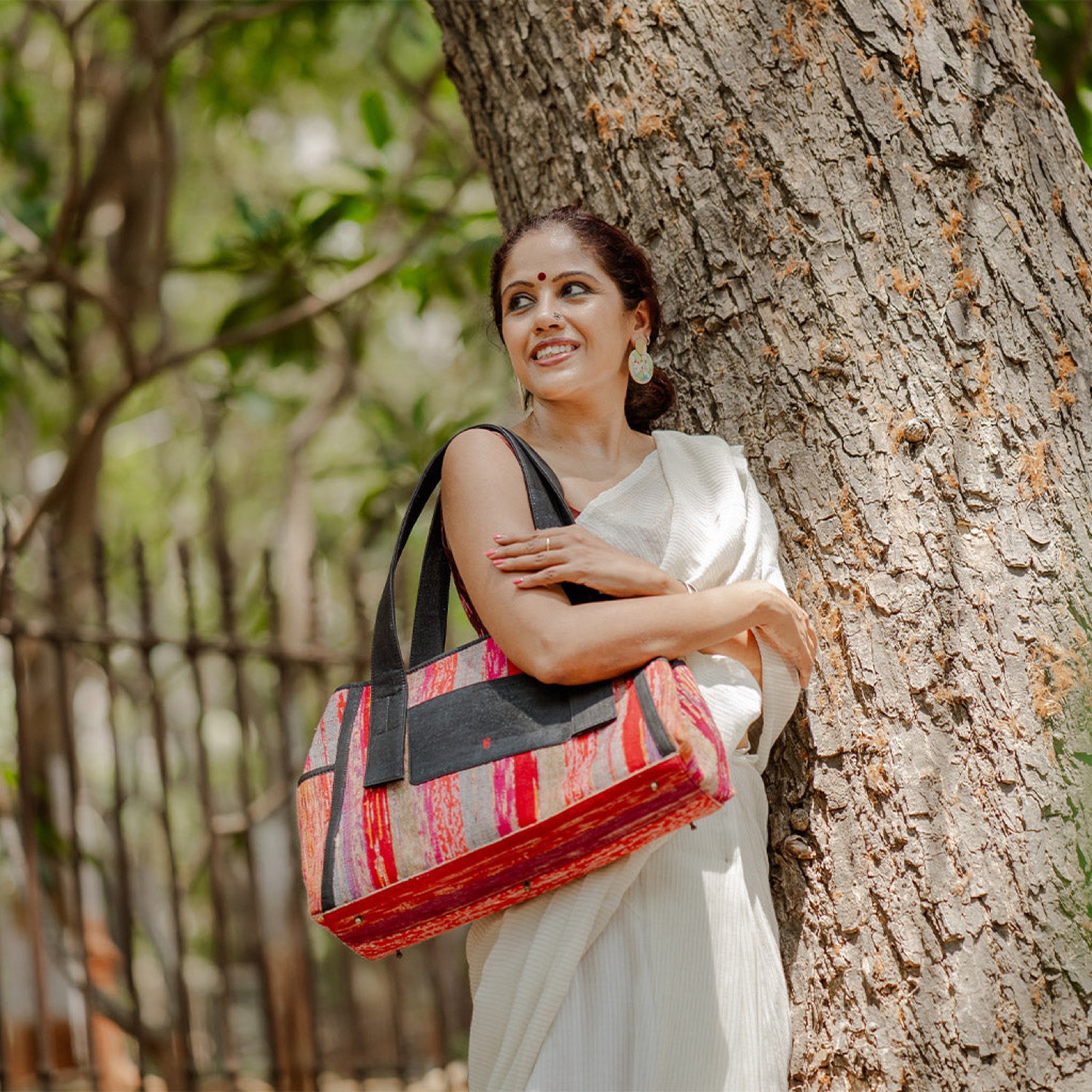 Studio Beej Orenda expandable khesh tote with plant-based leather