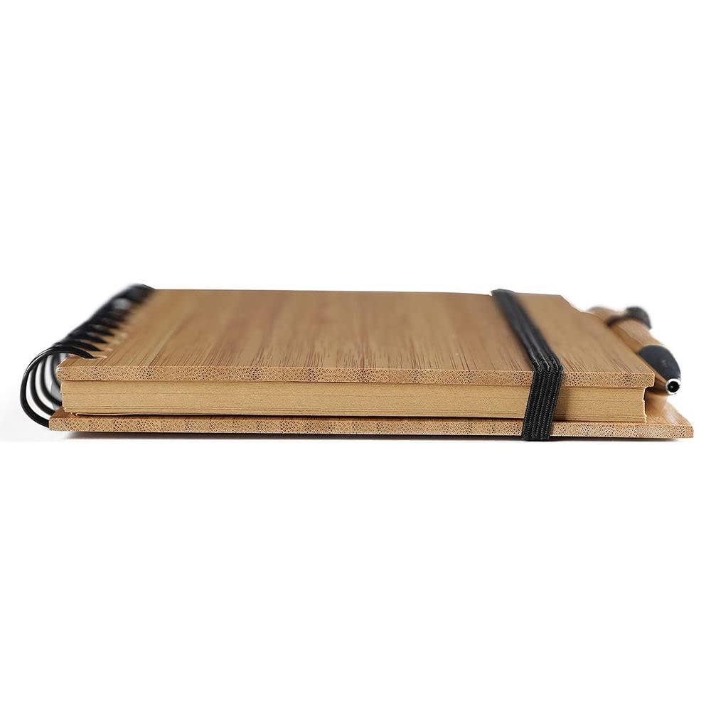 AweMonk bamboo notebook diary with matching bamboo pen