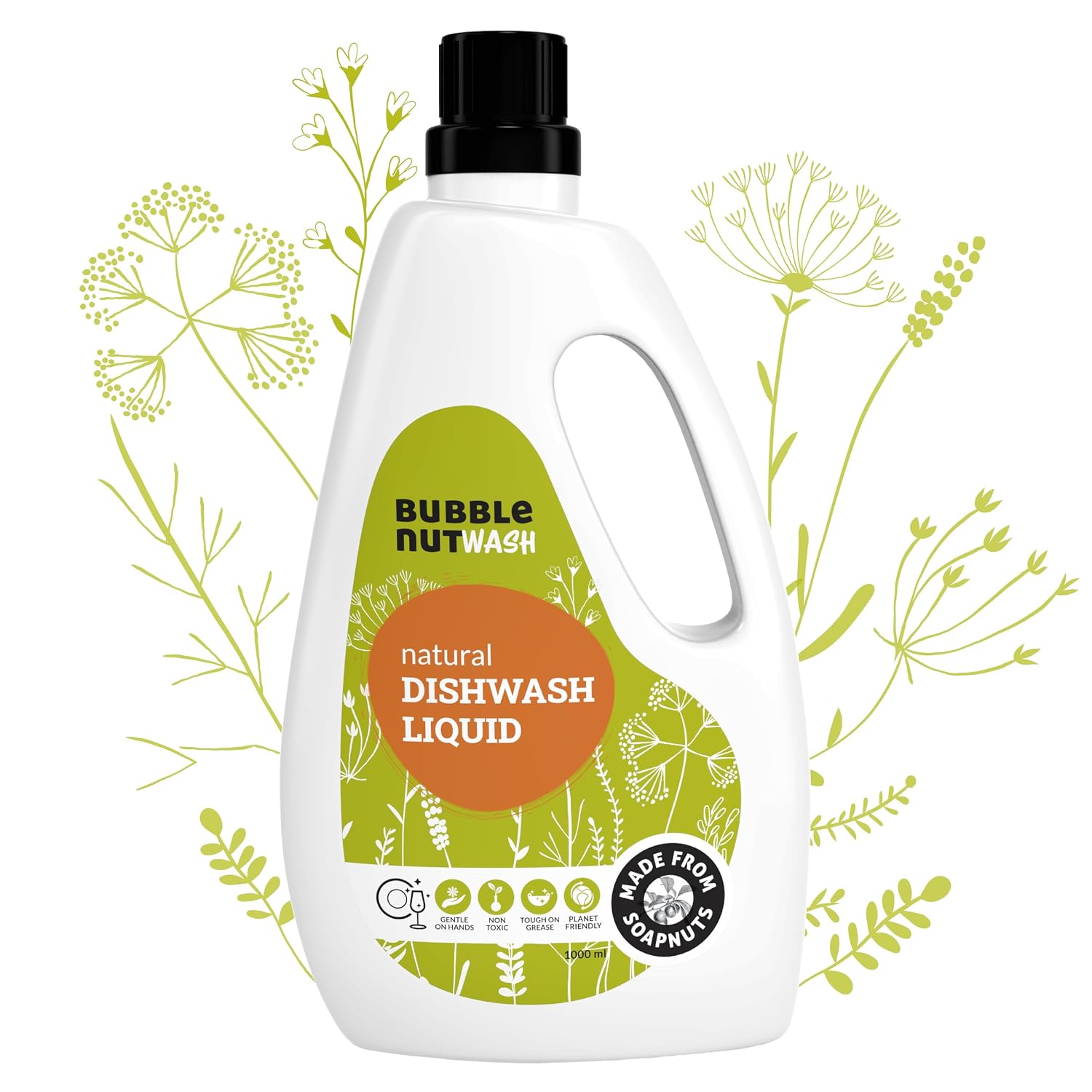 BubbleNut Wash soap nut based natural dishwash liquid bottle