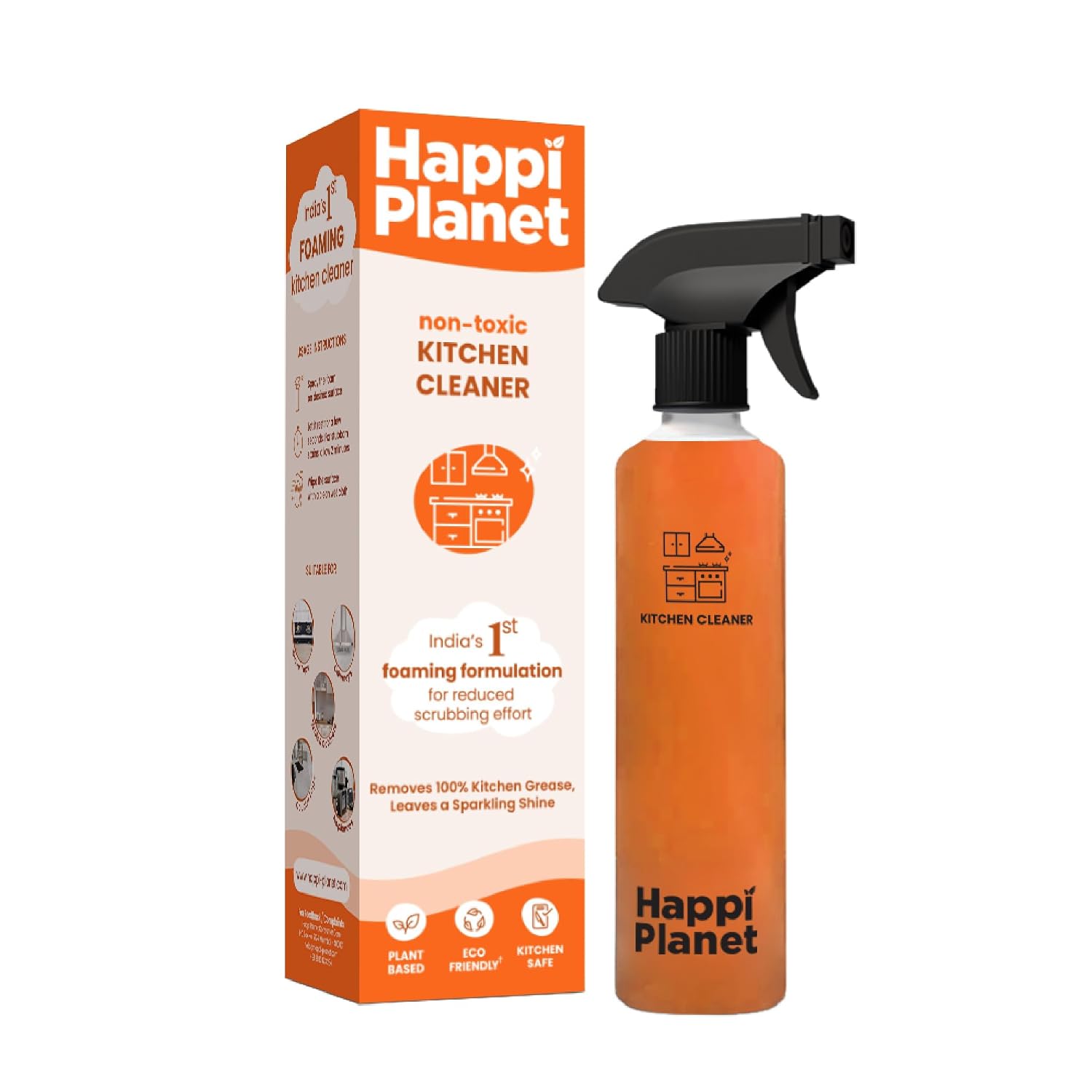 Happi Planet foaming kitchen cleaner spray bottle