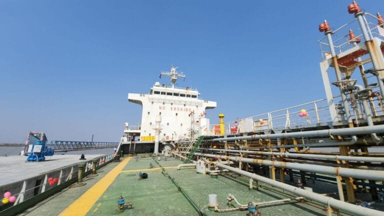 Ship berthed at Oil Jetty No. 7 of Deendayal Port, Kandla
