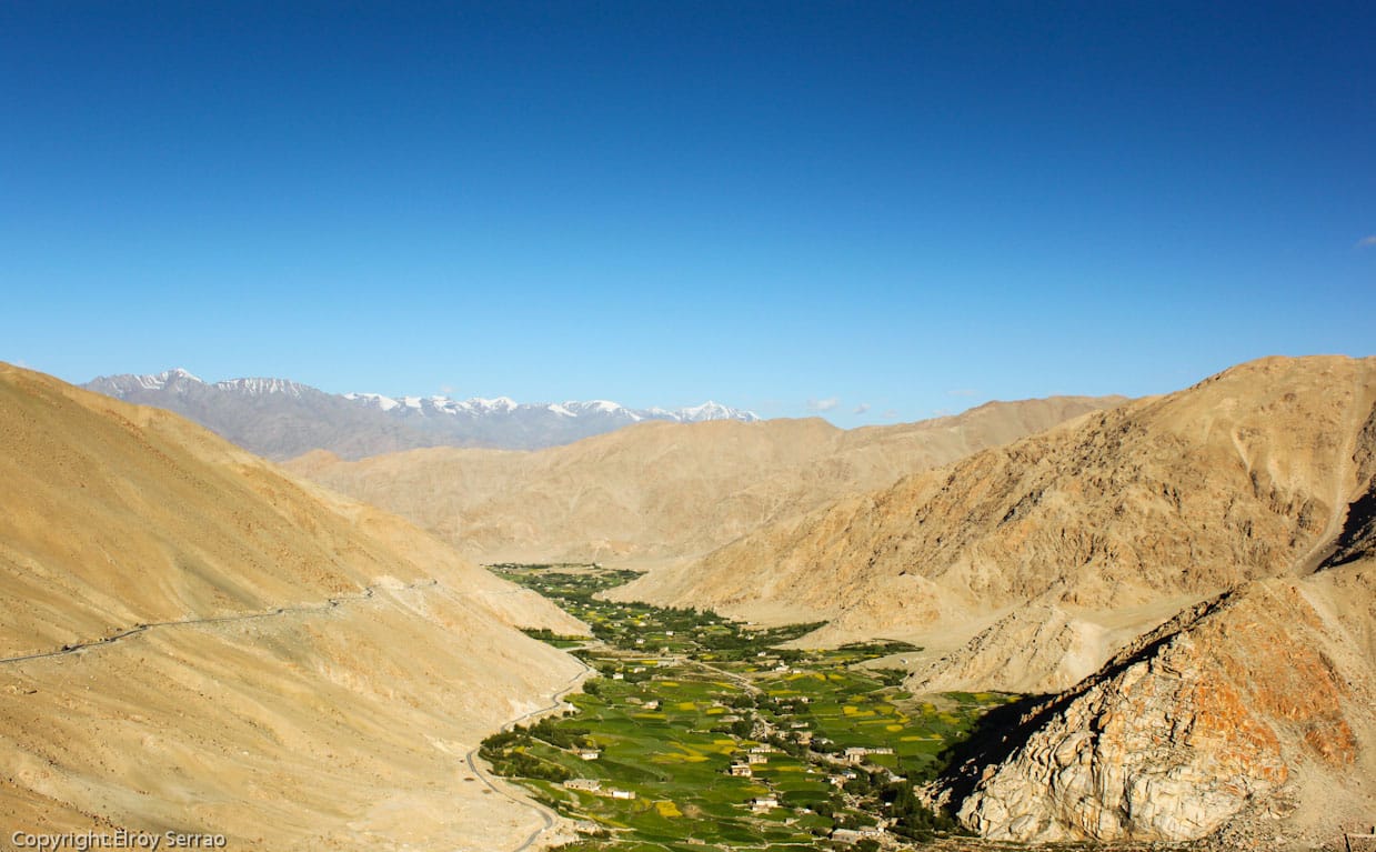 Wide view of the Changthang valley cold-desert landscape in Ladakh, India