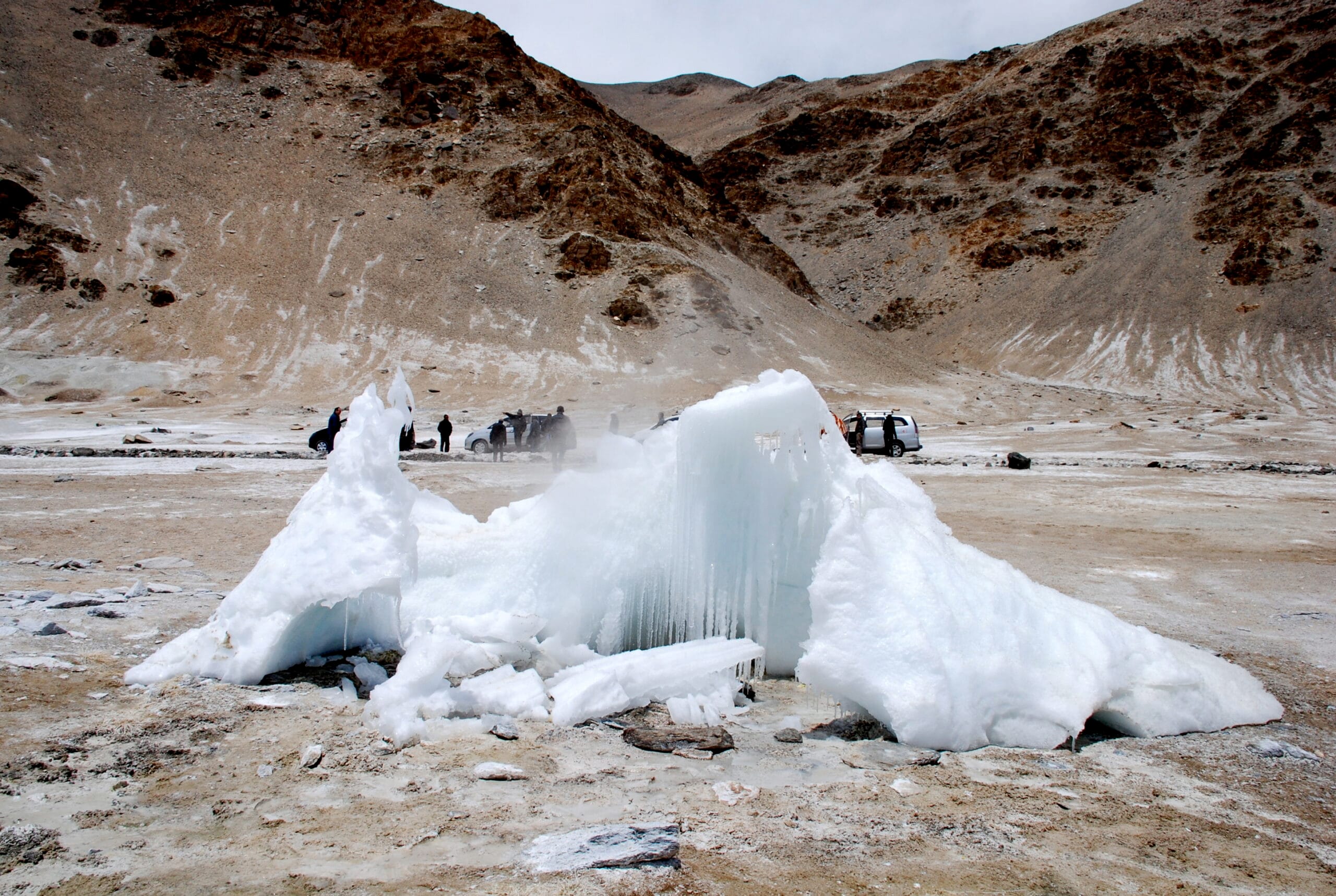 A natural hot spring in Puga Valley, Ladakh, the site of India's first geothermal wells