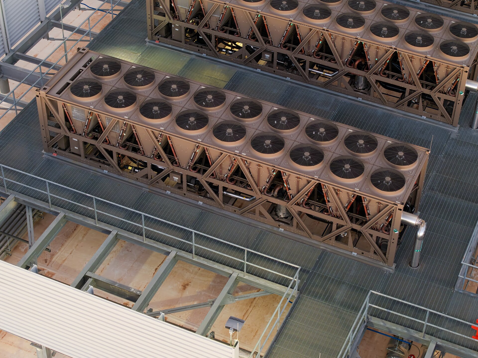 Cooling tower outside a data centre facility