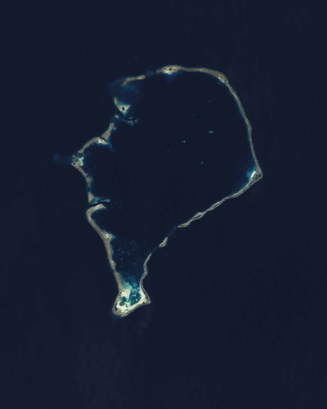 Satellite view of Funafuti Atoll in Tuvalu, a low-lying Pacific island nation at the centre of the Pre-COP31 India adaptation offer