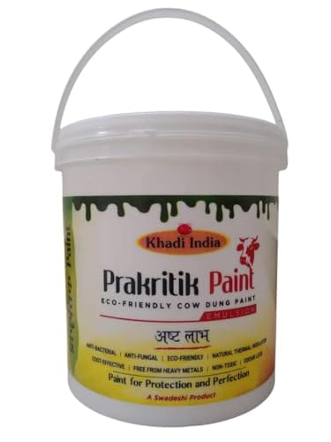 Khadi India Prakritik Paint cow dung emulsion paint, one litre tub