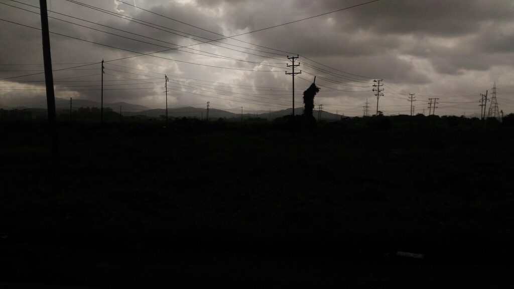 Dark monsoon clouds gathering over India