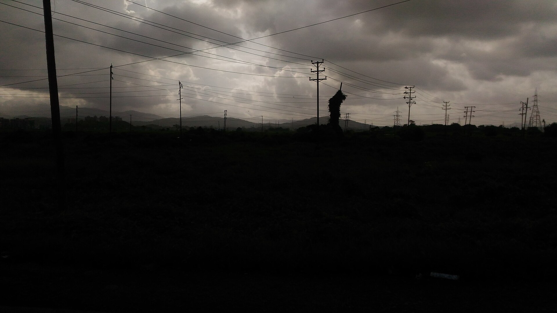 Dark monsoon clouds gathering over India