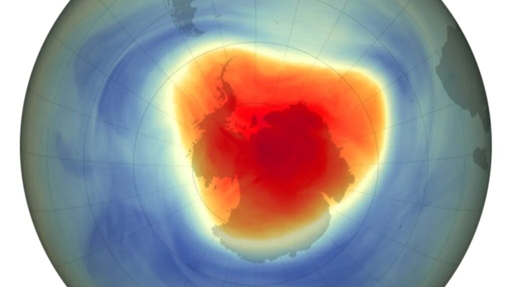 India Net Zero Portal launched on World Ozone Day, shown with a NASA map of the Antarctic ozone hole