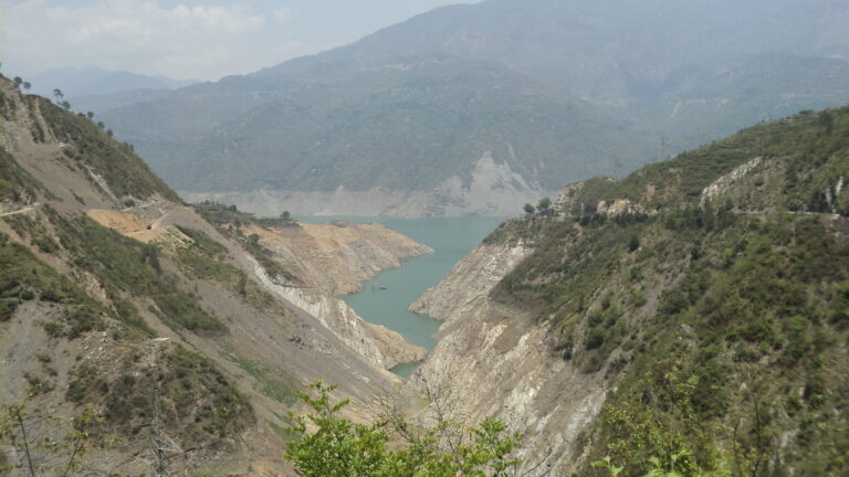 Hydropower dam reservoir at Tehri in Uttarakhand, India